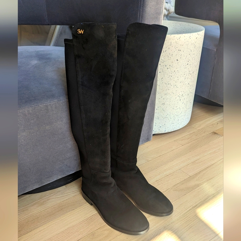 Stewart Weitzman 9.5 women's knee high boots suede black